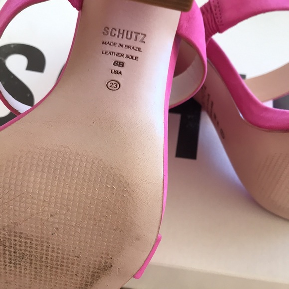 SCHUTZ Maribel Rosa Vibrant Pink Sandal Heels 6 - Picture 10 of 15